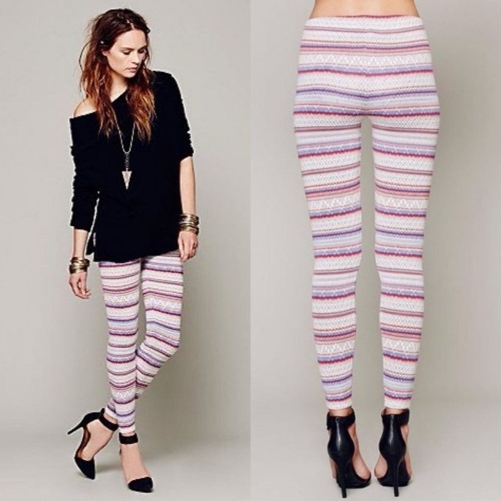 Free People Winter Story Fairisle Knit Sweater Leggingsβ Size XS Bohemian Pants